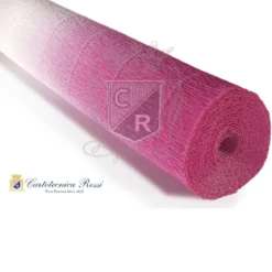 Cartotecnica Rossi kräppapper 600/1 – tonad vit & fuchsia, 180 g rulle (144 g/m²) à 50×250 cm