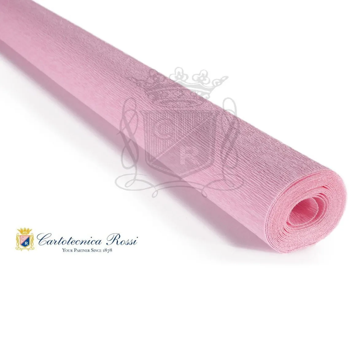 Cartotecnica Rossi kräppapper 384 – babyrosa, 90 g rulle (120 g/m²) à 50×150 cm