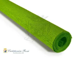 Cartotecnica Rossi kräppapper 396 – bladgrön, 90 g rulle (120 g/m²) à 50×150 cm