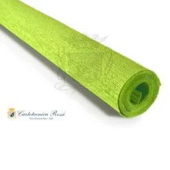 Cartotecnica Rossi kräppapper 377 – ljusgrön, 90 g rulle (120 g/m²) à 50×150 cm