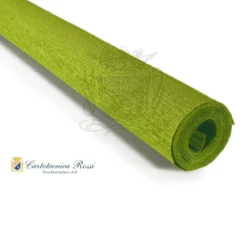 Cartotecnica Rossi kräppapper 365 – limegrön, 90 g rulle (120 g/m²) à 50×150 cm