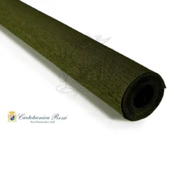 Cartotecnica Rossi kräppapper 388 – mörk olivgrön, 90 g rulle (120 g/m²) à 50×150 cm