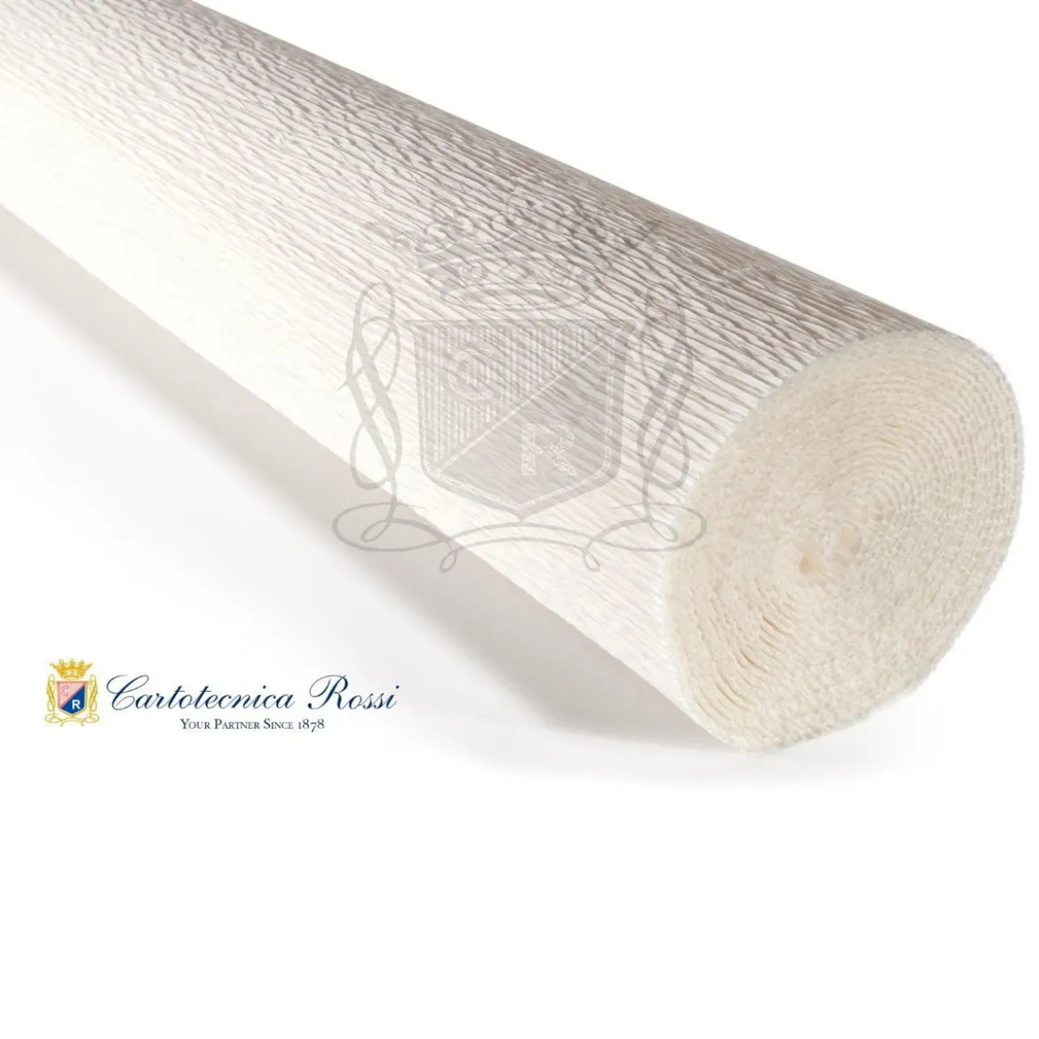Cartotecnica Rossi kräppapper 600 – vit, 180 g rulle (144 g/m²) à 50×250 cm