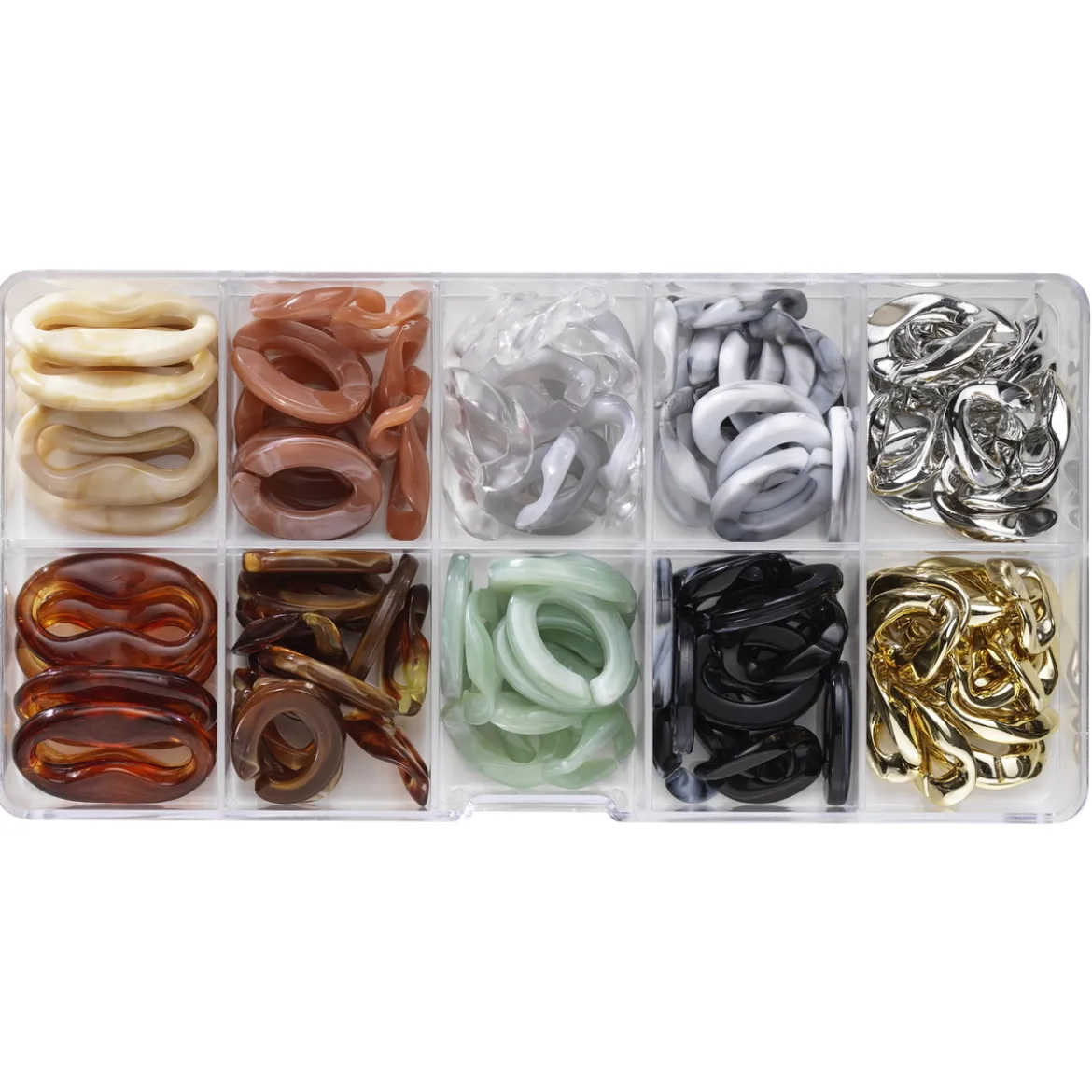 Chain links classic mix – 108 kombinerbara länkar i olika färger och storlekar