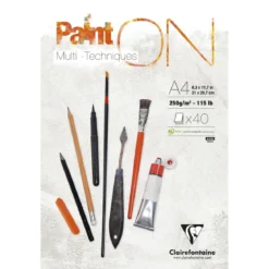 Clairefontaine Paint ON Multi Techniques block A4 (210×297 mm), 30 vita ark, 250 g/m²