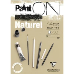 Clairefontaine Paint ON Multi Techniques block A3 (297×420 mm), 30 gråa ark, 250 g/m²