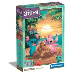 Clementoni pussel Disney Stitch, en härlig kväll på stranden med Angel! 500 bitar, 36×49 cm
