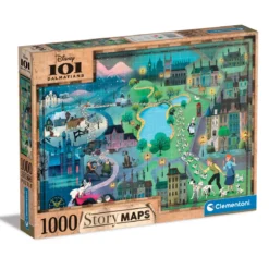 Clementoni pussel – Disney story map 101 Dalmatians. 1000 bitar, 69×50 cm
