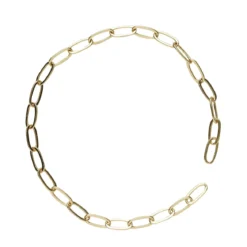 18 cm lång guldfärgad gemformad kedja för armband, smyckeskedja med långa länkar