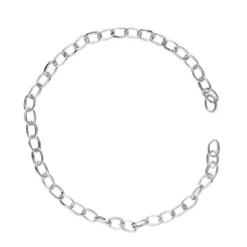 18 cm lång silverfärgad kedja för armband, smyckeskedja med ovala länka