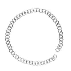 18 cm lång silverfärgad kedja ringkedja för armband, smyckeskedja med runda länkar