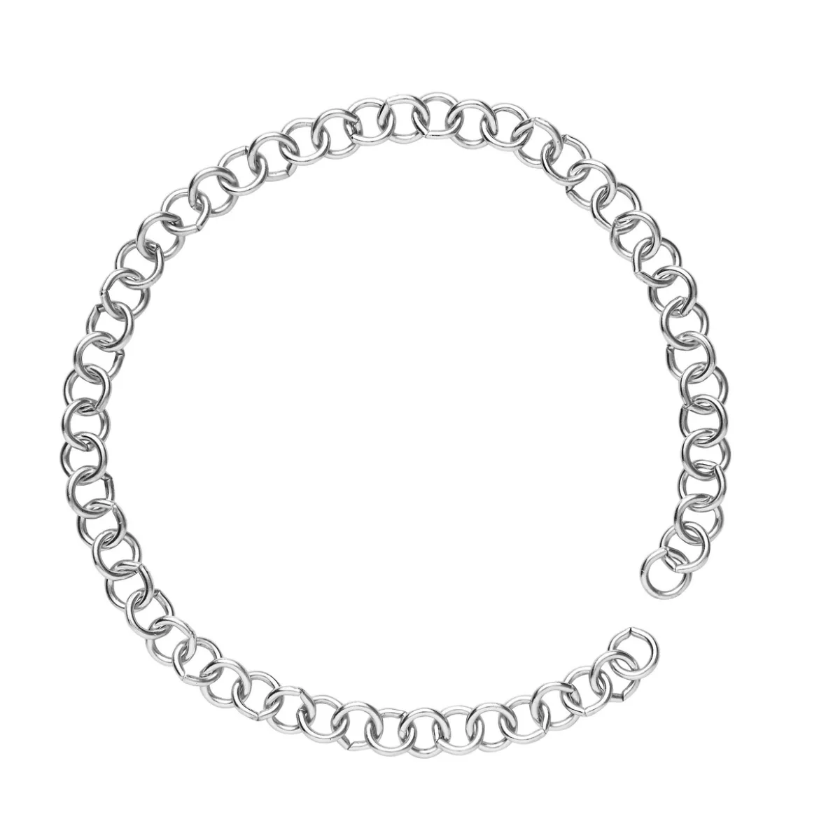 18 cm lång silverfärgad kedja ringkedja för armband, smyckeskedja med runda länkar