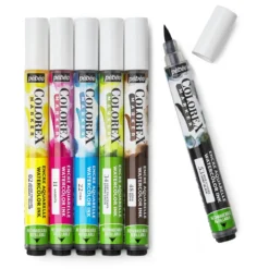 Colorex Marker Set Essentials 6 – markers med akvarellbläck och penselspets