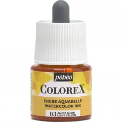 Colorex Watercolor Ink 45 ml Light Yellow – burk med akvarellbläck och pipett