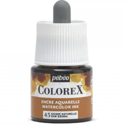 Colorex Watercolor Ink 45 ml Raw Sienna – burk med akvarellbläck och pipett