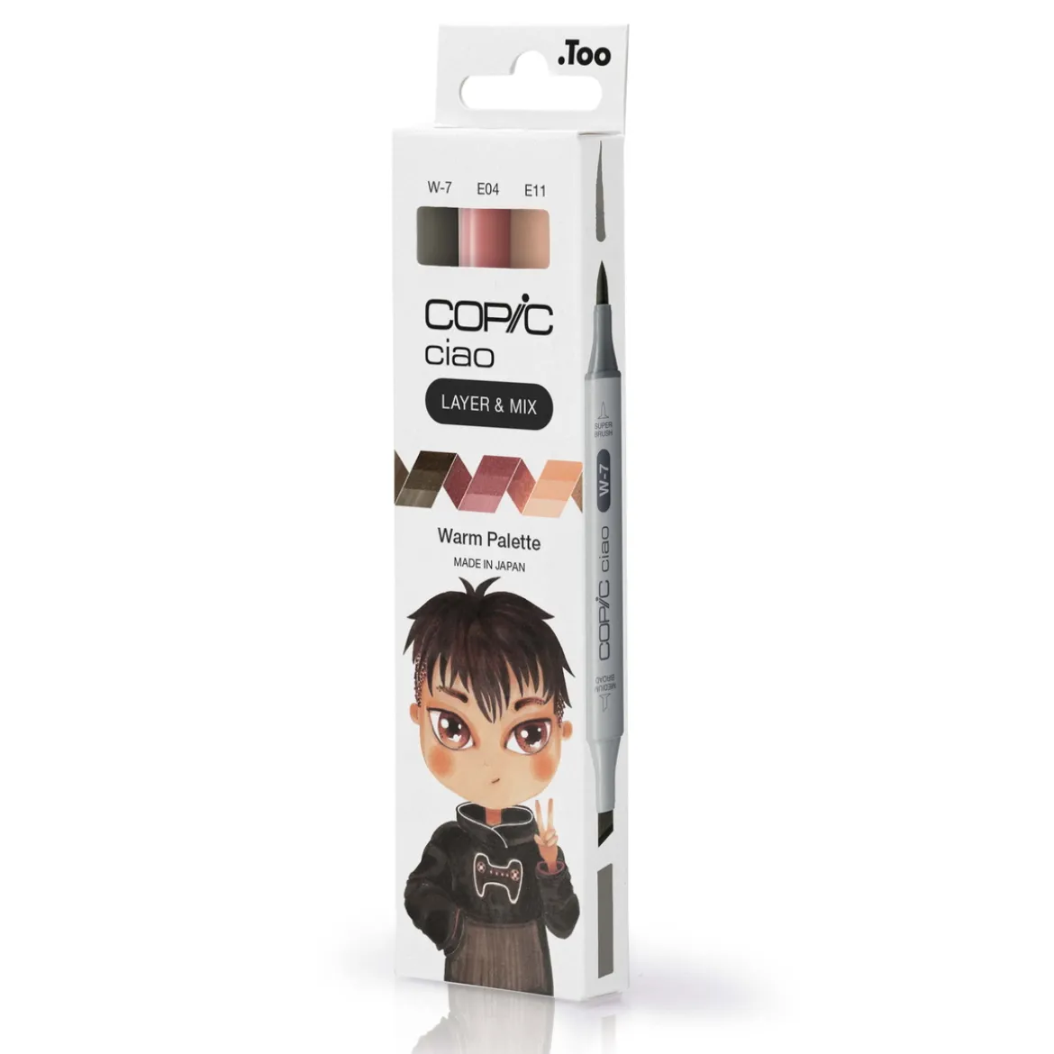 Copic Ciao markers med dubbelspets, 3-pack – Natural palette