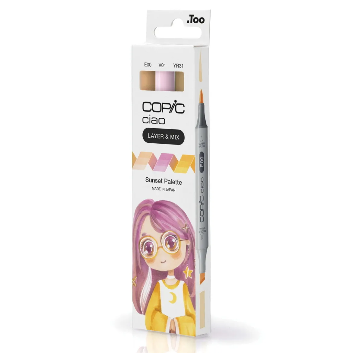 Copic Ciao markers med dubbelspets, 3-pack – Sunset palette