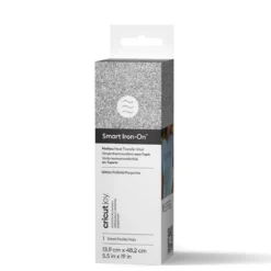Cricut Joy Smart Iron On, silverfärgad glittrig textil-vinyl på rulle, 13,9×48,2 cm
