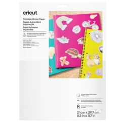 Cricut Printable Sticker Paper A4 (210×297 mm), 8 ark för att printa & skära ut klistermärken