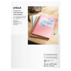 Cricut Printable Vinyl A4 (210x297 mm), 12 ark självhäftande ark av vinyl