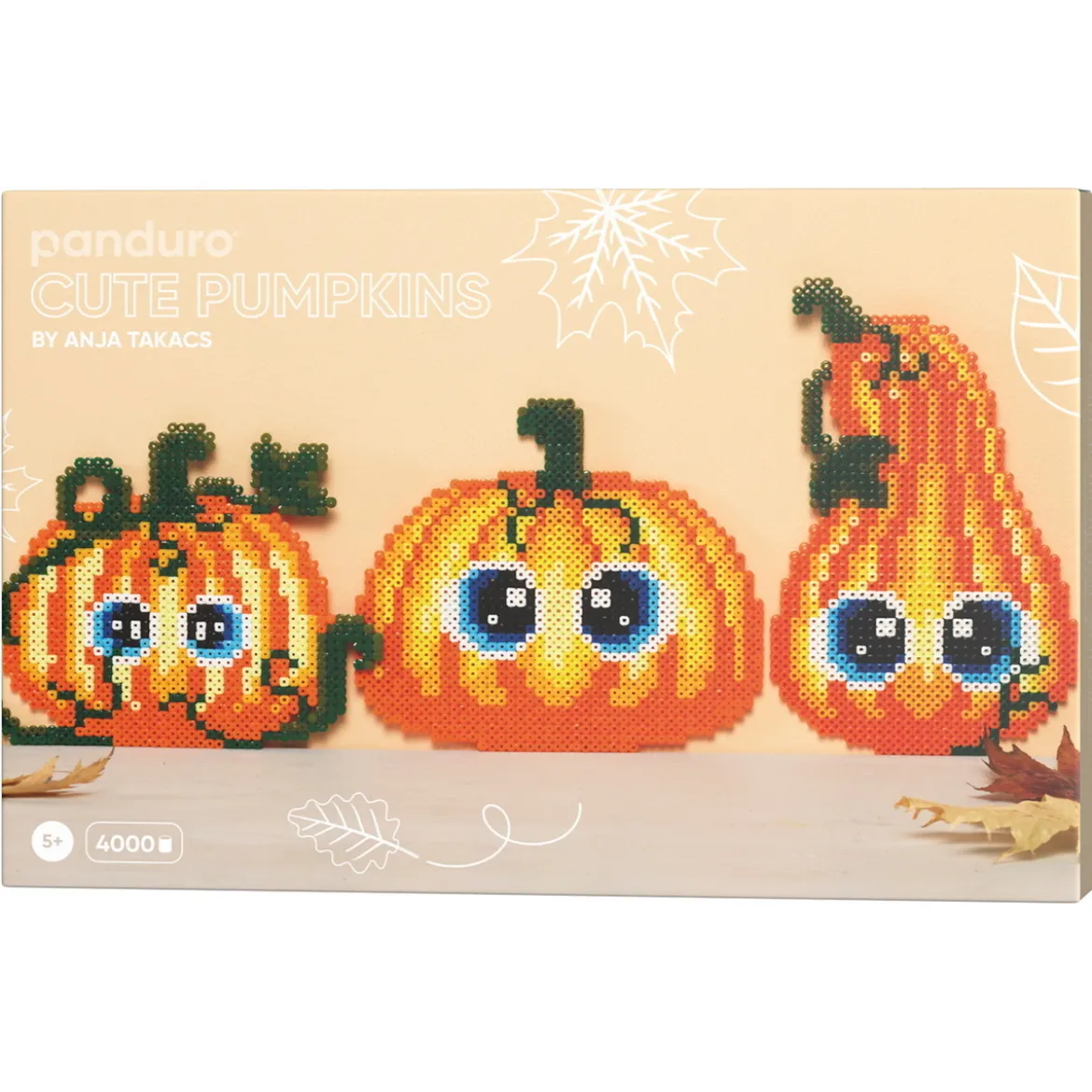 Cute Pumpkins by Anja Takacs, pärla 3 söta pumpor till halloween, H. 18–25,5 cm