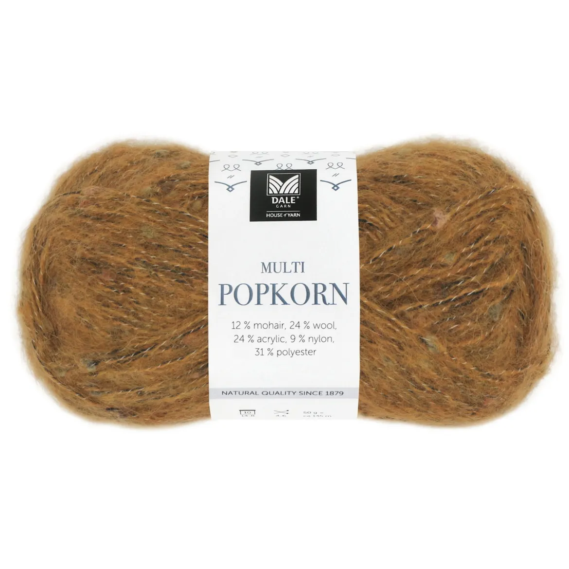 Dale Multi Popkorn från House of Yarn, 50 g lejongul – mångsidigt effektgarn