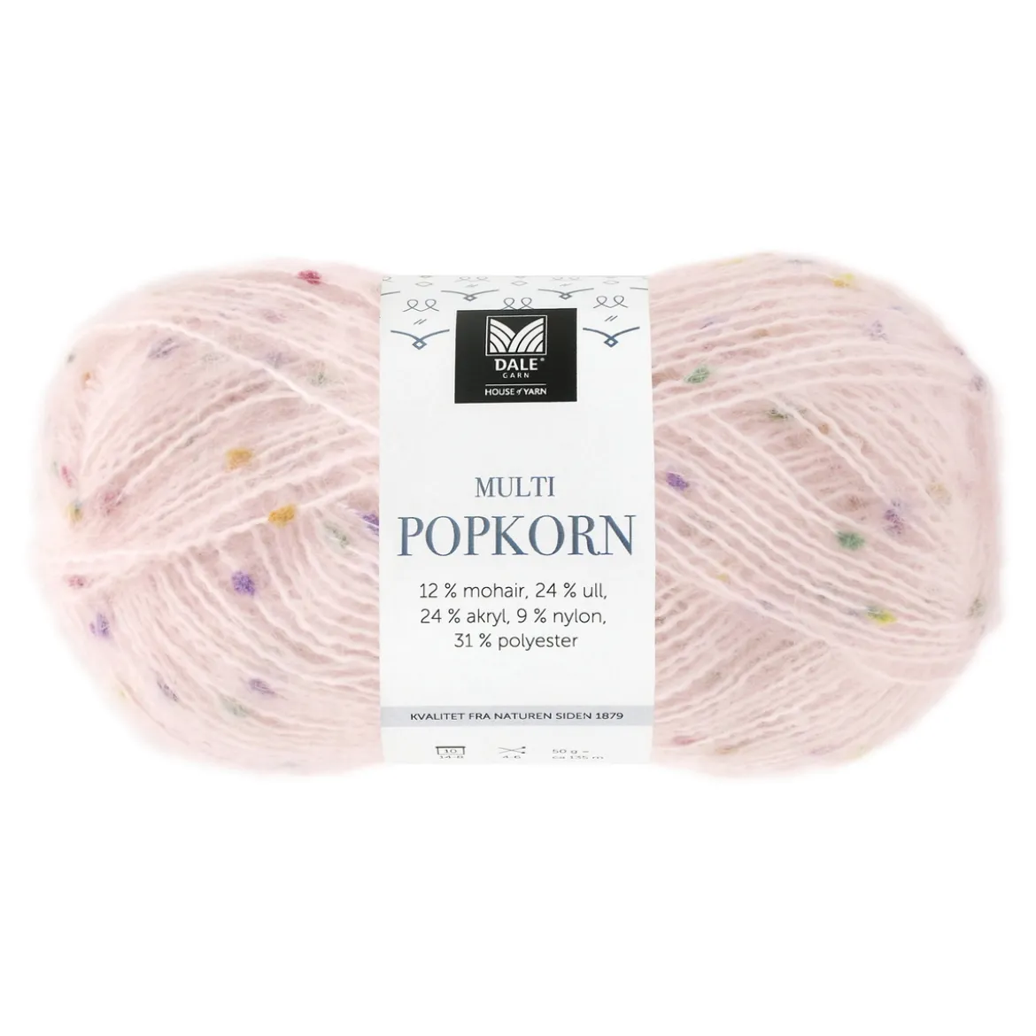 Dale Multi Popkorn från House of Yarn, 50 g ljusrosa – mångsidigt effektgarn