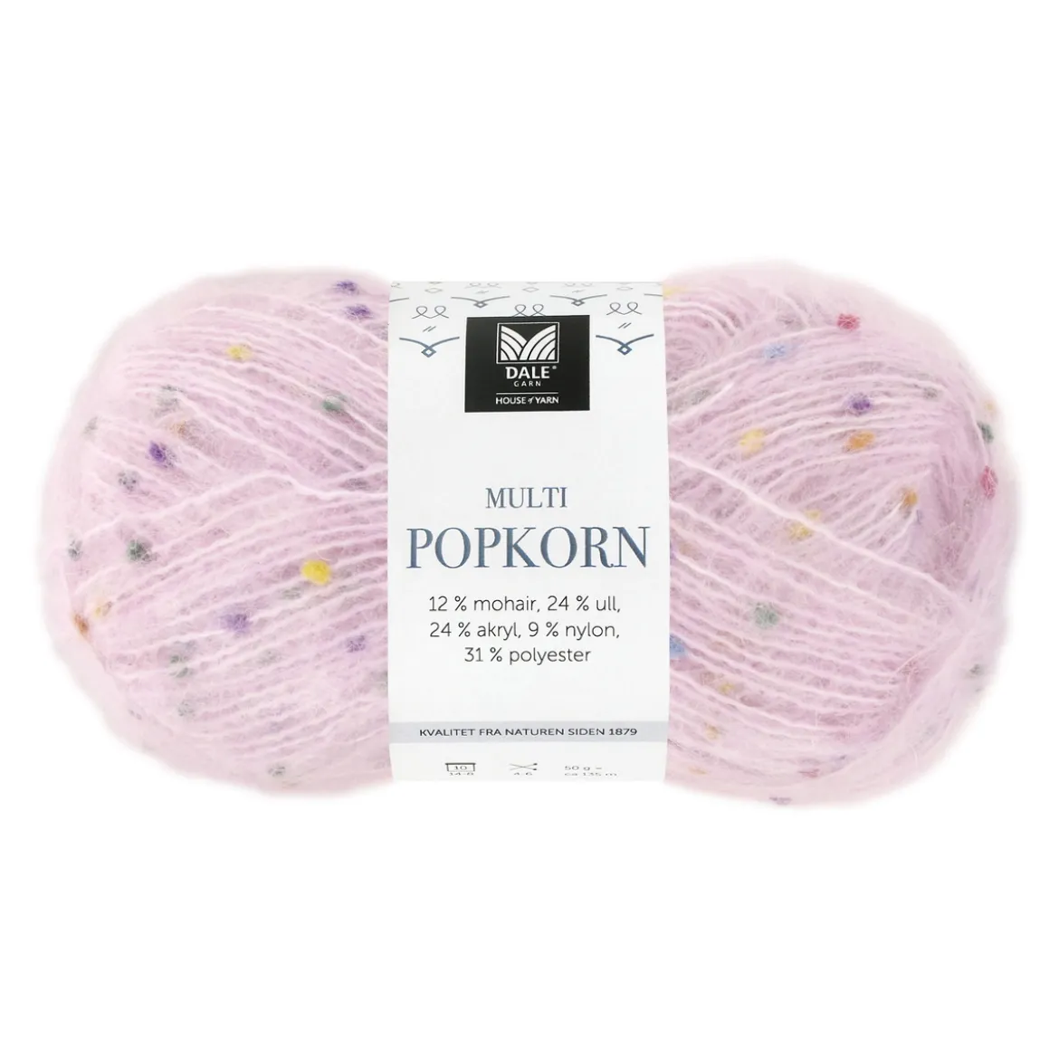 Dale Multi Popkorn från House of Yarn, 50 g puderrosa – mångsidigt effektgarn