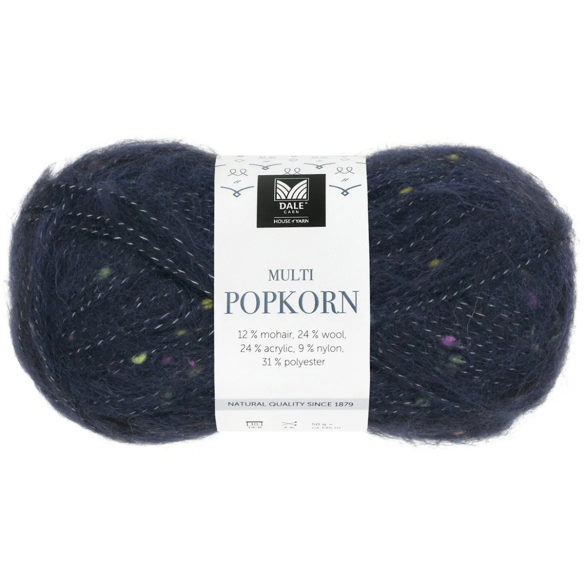 Dale Multi Popkorn från House of Yarn, 50 g ljusturkos – mångsidigt effektgarn