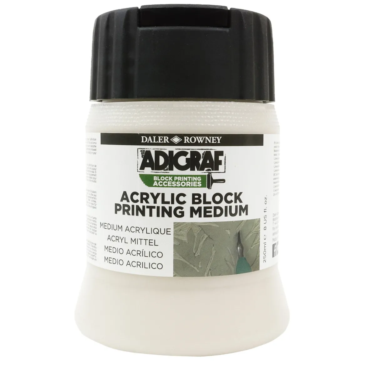 Daler-Rowney Adigraf Acrylic Block Printing Medium 250 ml – konvertera akrylfärg till linofärg