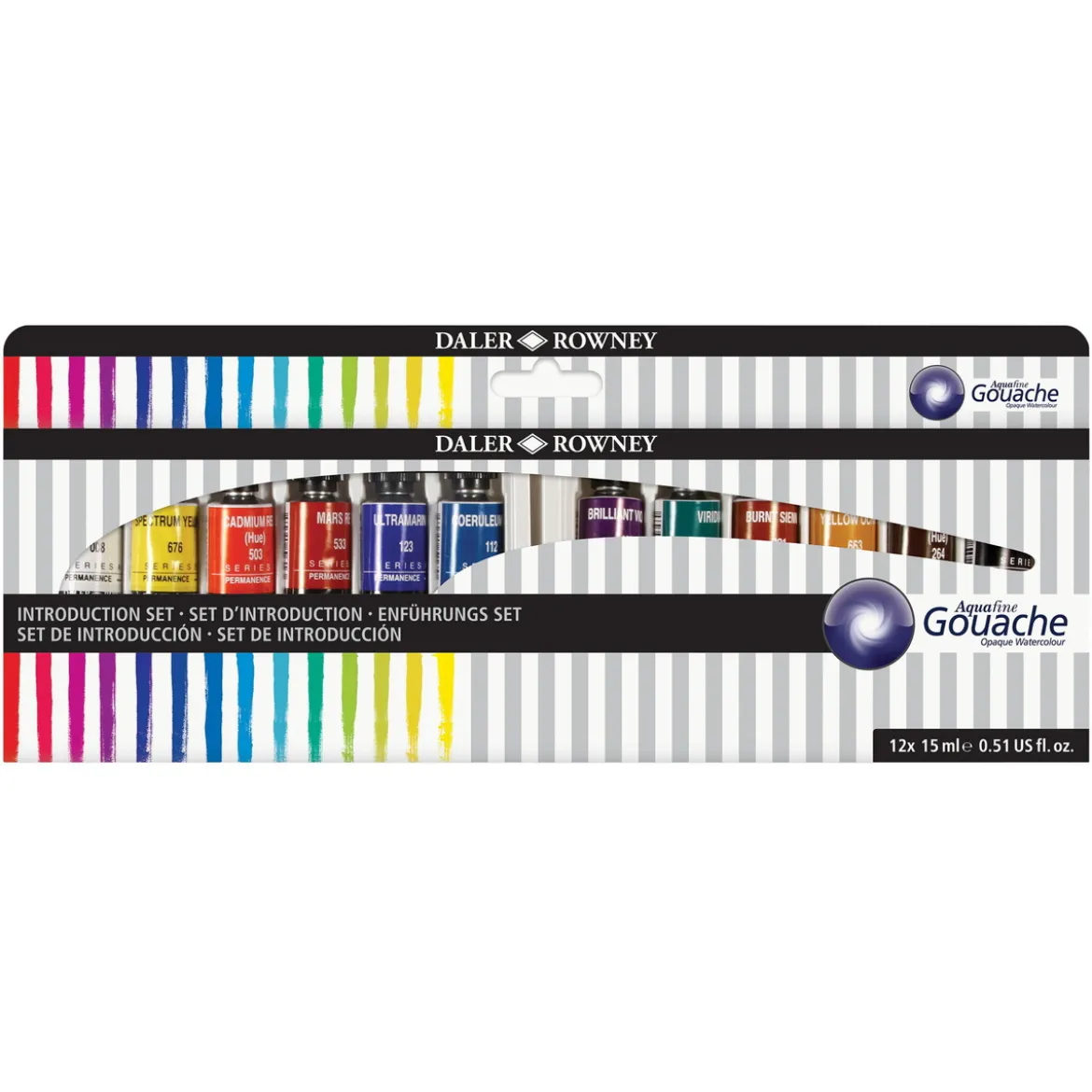 Daler-Rowney Aquafine Gouache introduktions-set med 12x15 ml gouachefärg