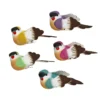 Dekorationsfåglar i glada färger, 5-pack 8×4×4 cm