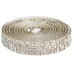 Dekorband självhäftande med strasstenar 1 meter×10 mm transparent