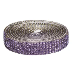 Dekorband självhäftande med strasstenar 1 meter×10 mm lila