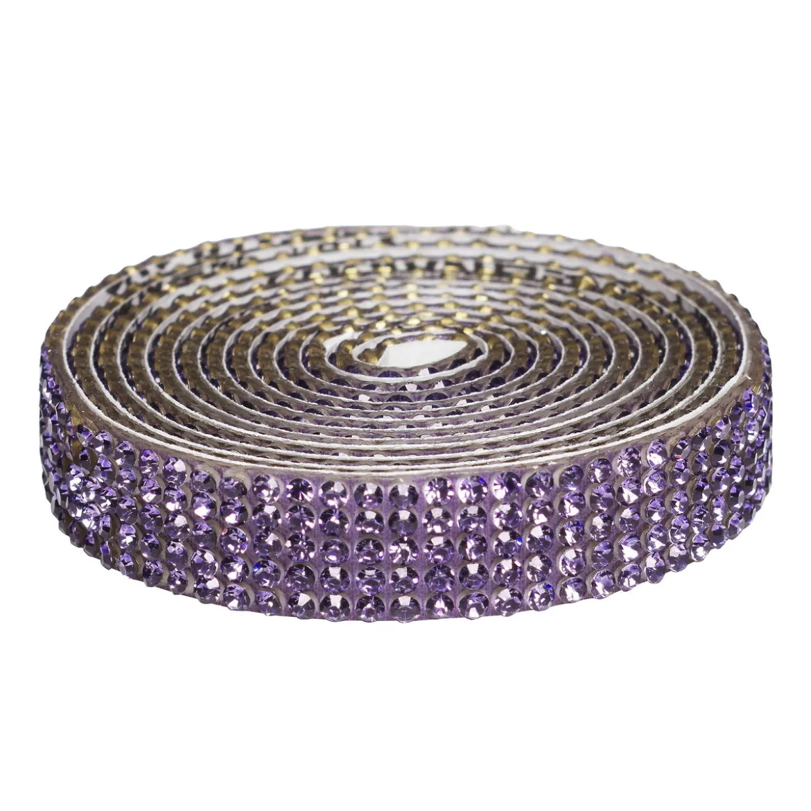 Dekorband självhäftande med strasstenar 1 meter×10 mm lila