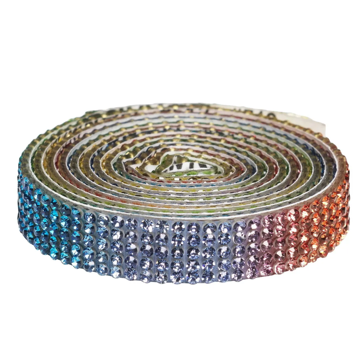 Dekorband självhäftande med strasstenar 1 meter×10 mm rainbow