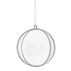 Delbara julkulor av plast, runda, 4 st. Ø7,5 cm