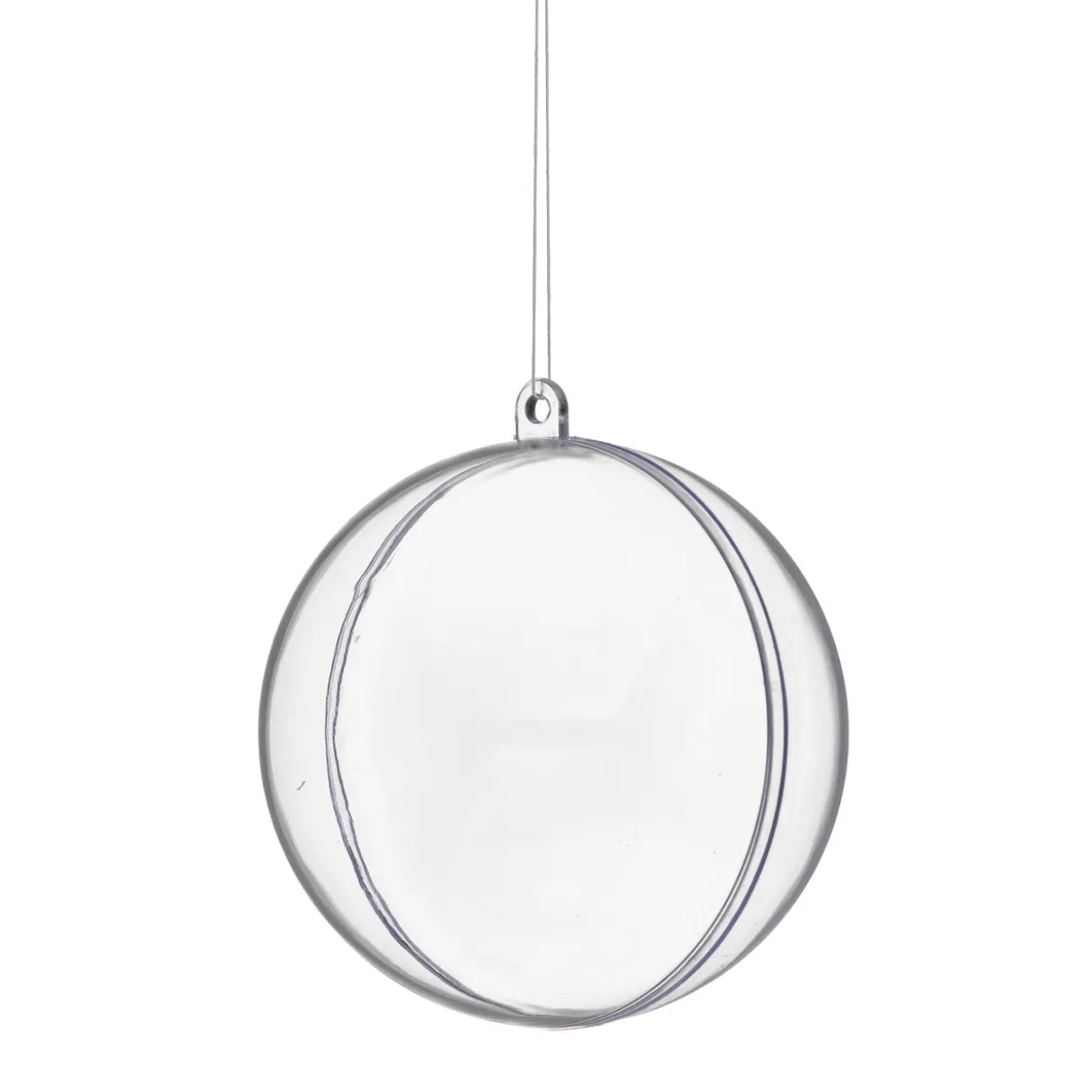 Delbara julkulor av plast, runda, 4 st. Ø7,5 cm