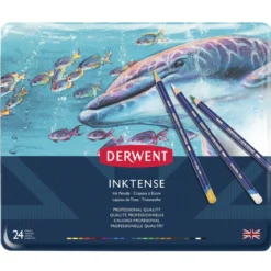 Derwent Inktense 24 akvarellpennor i metallask