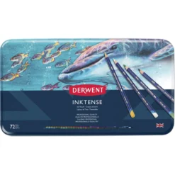 Derwent Inktense 72 akvarellpennor i metallask