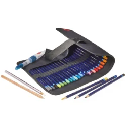 Derwent pennfodral av svart canvas för 24 pennor. 9×21×2 cm (hopvikt)
