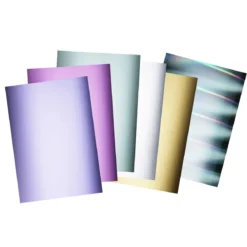 Designblock med 16 metallic-skimrande ark i fina färger, A4 (210×297 mm) mm, 250 g/m²
