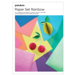 Designblock Rainbow A4, 24 ark, varav 4 med metallictryck, 180 g/m²