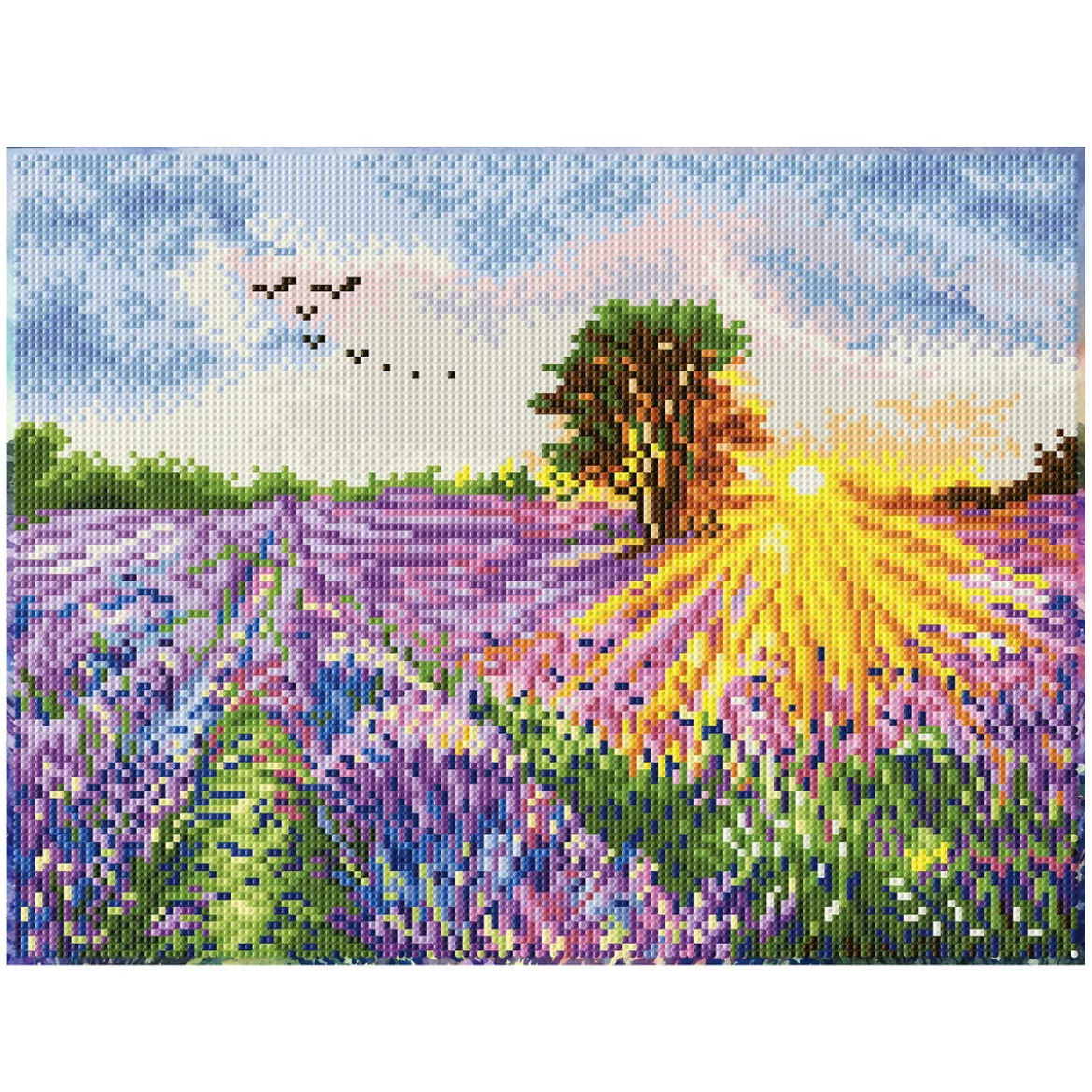 Diamond Dotz Sunset Lavender – diamond painting, 42×32 cm