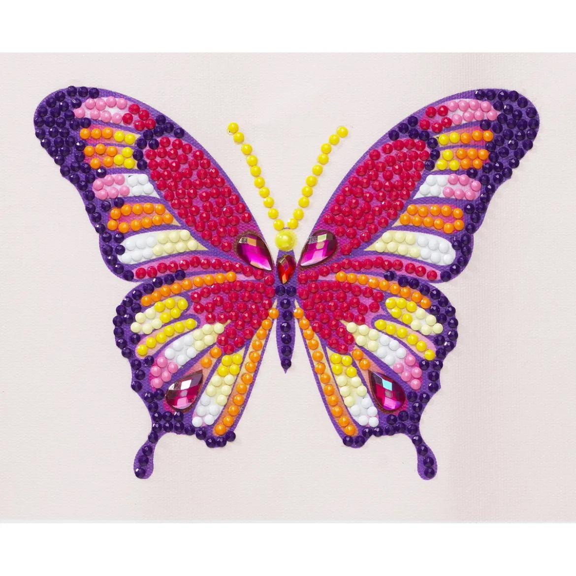 Diamond painting – 12×16 cm stort motiv med en färgglad fjäril