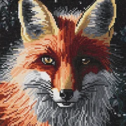 Diamond painting – 30×30 cm stort motiv med en listig rödräv