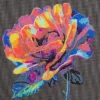 Diamond Painting färgglad ros, 30×30 cm väv + pärlor, silikon & pincett