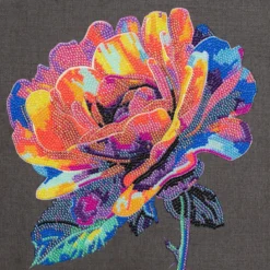 Diamond Painting färgglad ros, 30×30 cm väv + pärlor, silikon & pincett