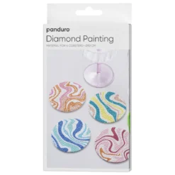 Diamond Painting 4-pack glasunderlägg, Ø10 cm