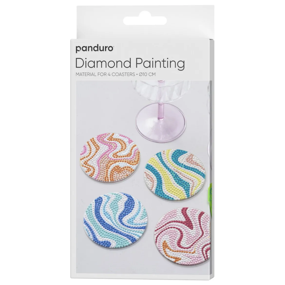 Diamond Painting 4-pack glasunderlägg, Ø10 cm
